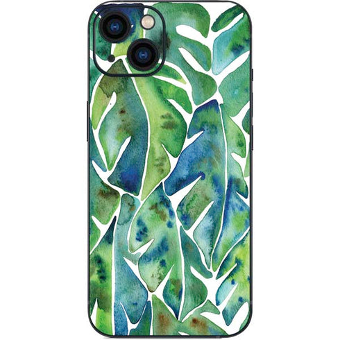 Cat Coq Tropical Leaves iPhone 14 Plus Skin